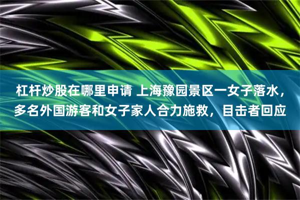 杠杆炒股在哪里申请 上海豫园景区一女子落水，多名外国游客和女子家人合力施救，目击者回应